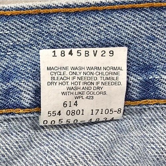 Vintage 90s Levis 550 Jeans Light Blue Relaxed Fit Made in USA MENS SIZE 42X30 - Picture 10 of 11